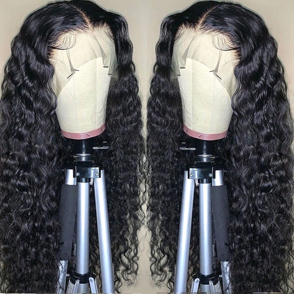 200% Water Wave Lace Front Wig HD Lace Frontal Wig Wet And Wavy Lace Front Human Hair Wigs T Part Brazilian Curly Human Hair Wig - Image 2