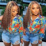 Ali Grace Kinky Curly Wig Brazilian Human Hair Wigs with Bangs Pre-Plucked Hairline Full Machine Made Fringe Hair Wigs 10-26Inch