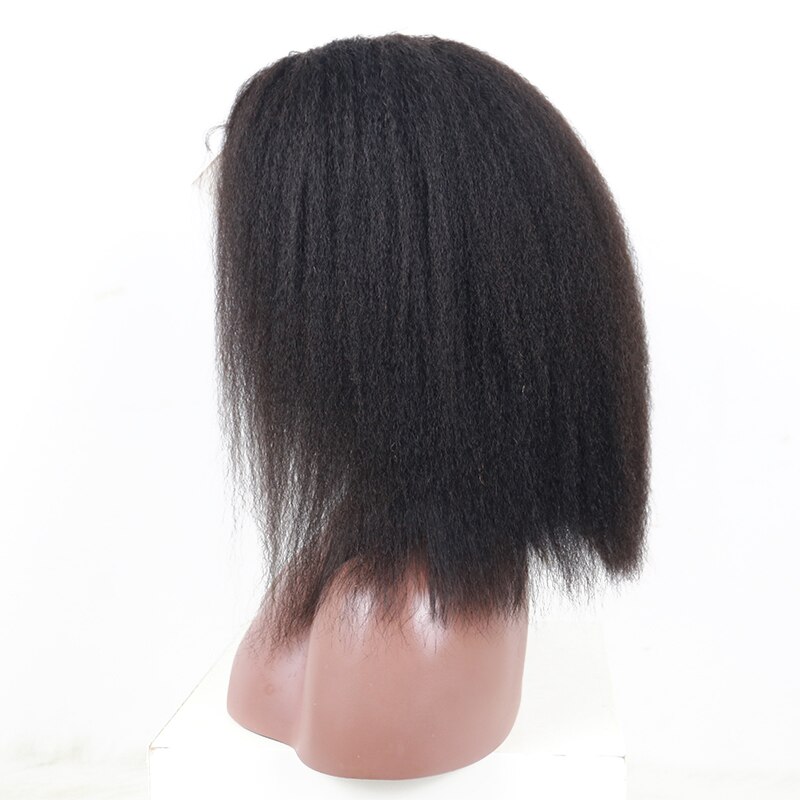 perruque de cheveux humains raides crépus perruque courte perruque bob cheveux humains Perruque avant en dentelle naturelle 180% - Image 5