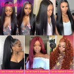 Beaufox T Part Lace Wig Human Hair Wigs For Women Brazilian Straight Human Hair Wigs Pre Plucked Lace Part Wig With Baby Hair
